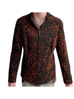 Linea by Louis Dell'Olio  Jacket ANIMAL Jacquard Zip Front Jacket